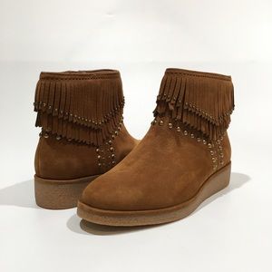 UGG Ariane Studded Fringe Ankle Boots -Chestnut Nubuck -Women’s US 5 -NEW